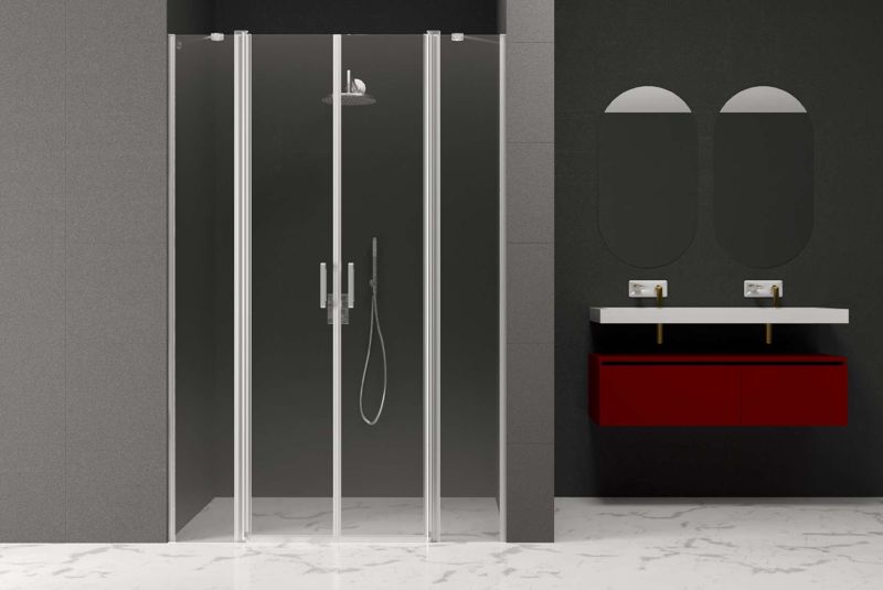 Full-Hinge 2 Fixed 2 Opening Shower Enclosure — Full-Hinge series, alcove