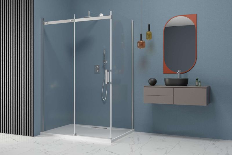Leon with Side Panel Shower Enclosure — Leon series, corner
