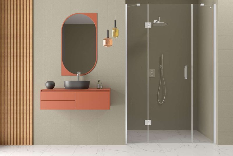 Point-Hinged 2 Fixed 1 Opening Shower Enclosure — Point-Hinged series, alcove
