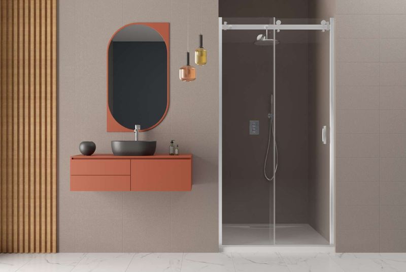 Top-Hung 1 Fixed 1 Sliding Shower Enclosure — Top-Hung series, alcove
